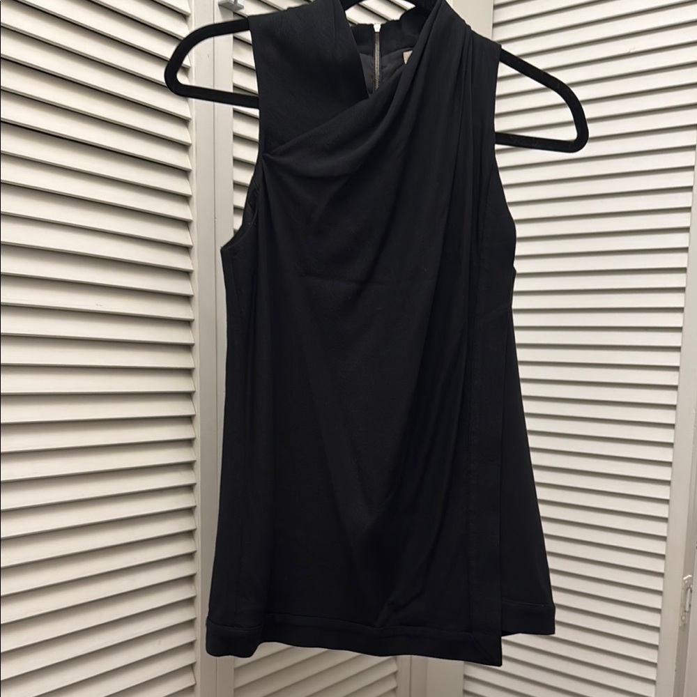 Helmut Lang Black Asymmetrical Sleeveless Tank Top